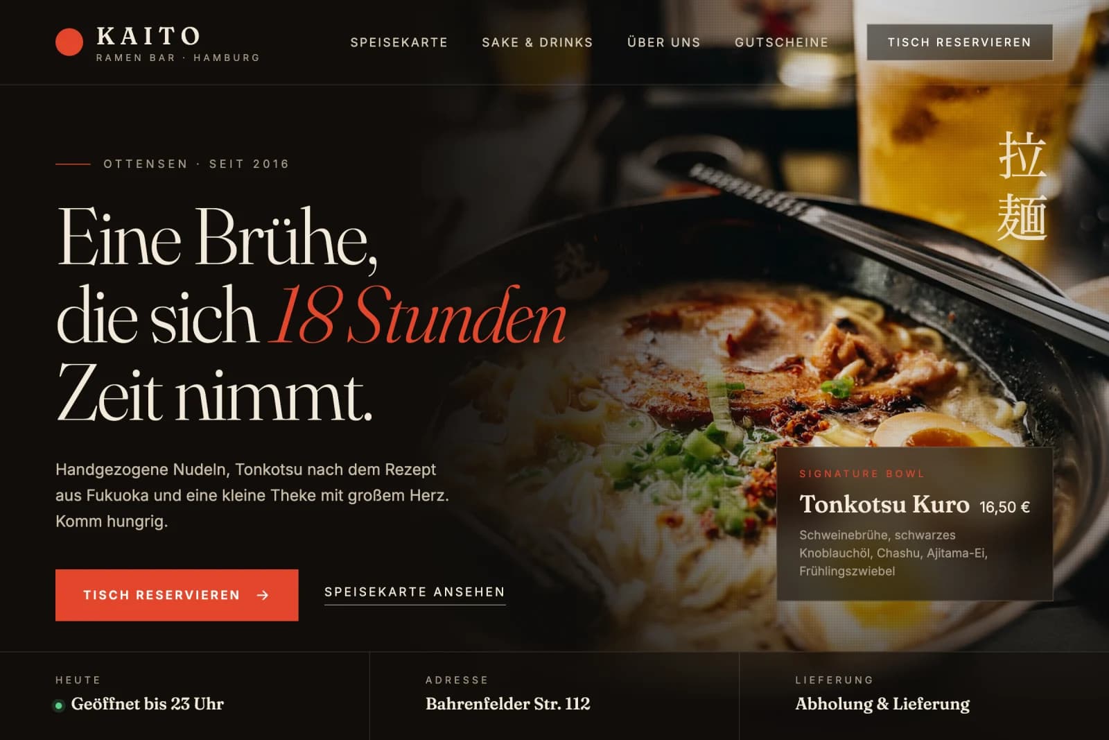 Neue Website von KAITO Ramen Bar