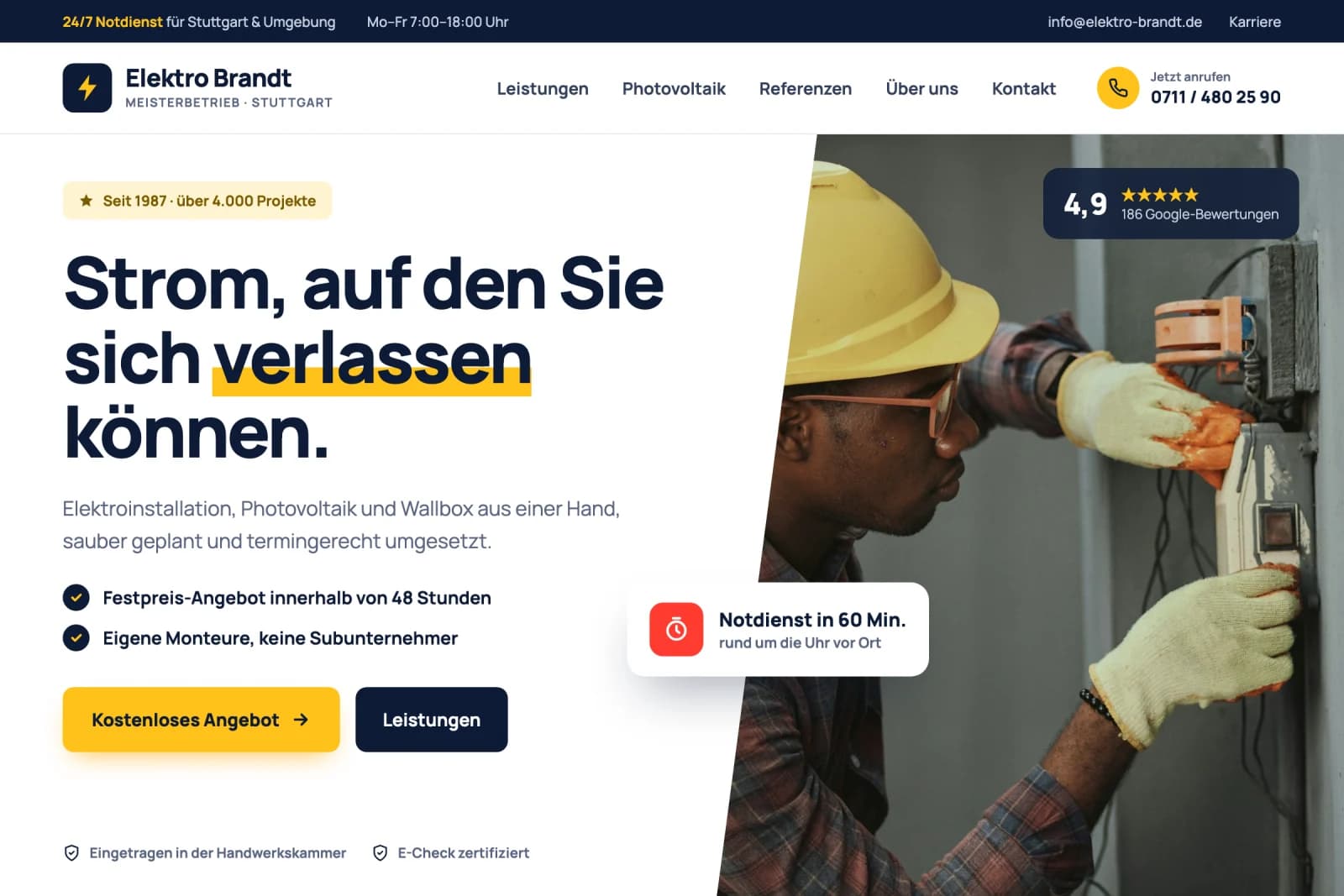 Neue Website von Elektro Brandt